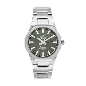 Casio Edifice EFR-S108D-3AVUDF Green Analog Dial Silver Stainless Steel Band Men's Watch Slim Case Sapphire Glass ED603