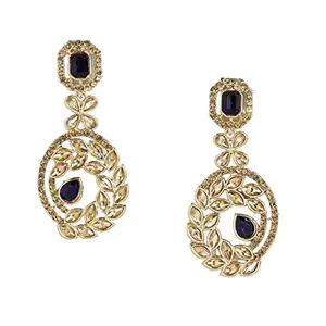 AccessHer stylish fancy Blue Gold plated Dangle Earring for women and girls