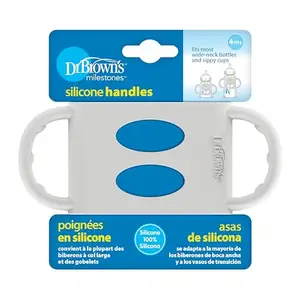Dr. Brown's 100% Silicone Wide-Neck Baby Bottle Handles, Turquoise
