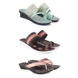 Women's Sandals | Lightweight Wear| Stylish & Easy to Wear For Women'S PCV-SAN-(3-COMBO)-1954-1990-1956-8