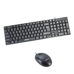 zebion k200 USB Wired Keyboard Plug and Play The Standard Keyboard with Elfin USB Mouse with Latest Optical Technology, 800 DPI Resolution, Ergonomic Design