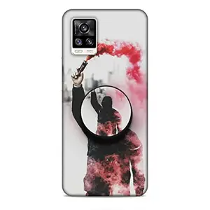Screaming Ranngers Designer Printed Hard Plastic Matt Finish Mobile Case Back Cover with Mobile Holder for Vivo V20 (Multi Colour)