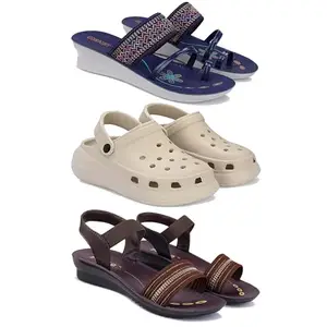 Women's Comfortable Sandal,Casual Lightweight Sandal for Everyday Wear | BT-(3-COMBO)-1947-OO1-1933-5-EURO-36