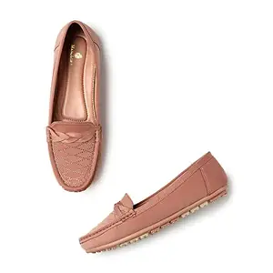 Marc Loire Womens Soft Comfortable Anti Slip Flat Loafers for Casual & Office Wear (Nude, Numeric_7)