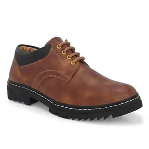 Centrino Lace-Up Men's Formal Shoe | Stylish with Soft Cushioned Insole | Sleek Lace-Up Design for Formal Look | Durable with Anti-Skid Sole | Ideal for Office Wear 9290-3 TAN