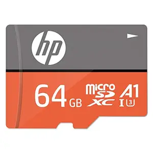 HP MicroSD Card U3, A1 64GB  High Speed (Write Speed 85MB/s & Read Speed 100 MB/s Records 4K UHD and Fill HD Video)