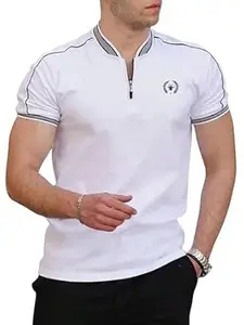 Lymio Men's Solid Cotton Rich Polo T Shirt | Collar Tshirts | Half Sleeves | Plain-Regular Fit (Available in Plus Size and Combo Pack of 2)