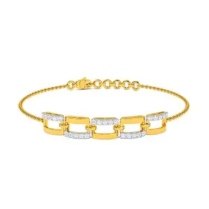 KISNA JEWELS 14KT BIS Hallmark Pure Yellow Gold & SI Real Diamond Bracelets For Women