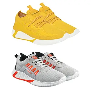 Birde Premium Casual Shoes for Men Combo Pack of 2 - (BRD-472-BRD-406_7) Grey
