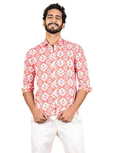 Tistabene Pink Jaipuri Printed Cotton Shirt (XXXX-Large)