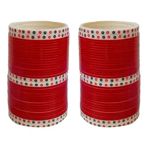 Lucky Jewellery Bridal Bangle Set Dhanteras/Diwali/Bhai Dooj Collection Traditional Red Designer Chura Wedding Punjabi Choora Fashion Jewellery Chuda Set (726-Q1C1-890-R22)