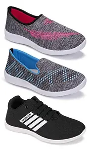 TYING Multicolor (5045-5046-5047) Women's Casual Sports Running Shoes 6 UK (Set of 3 Pair)