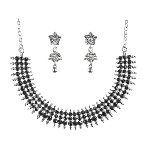 Necklace Set for Women in colour Black (SNE-114-J)