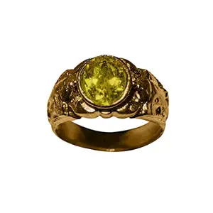 Pure Panchaloha Zodiac Stone Lord Ganesha Designed Ring Brass Ruby Ring
