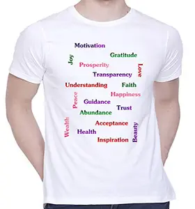 Graphic Printed T-Shirt for Unisex MotivatedEmotions Tshirt | Casual Half Sleeve Round Neck T-Shirt | 100% Cotton | D00616-2 White