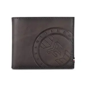 Tommy Hilfiger Crosby Leather Global Coin Wallet for Men - Dark Brown, 4 Card Slots