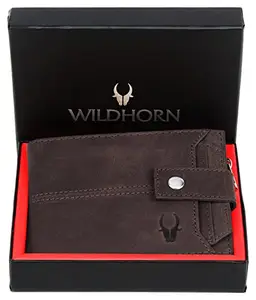 WildHorn Top Grain Leather Wallet for Men | Ultra Strong Stitching | Handcrafted | RFID Blocking Technology | Side Zip with 9 Card Slots | 2 ID Slots (Dark Brown Hunter)