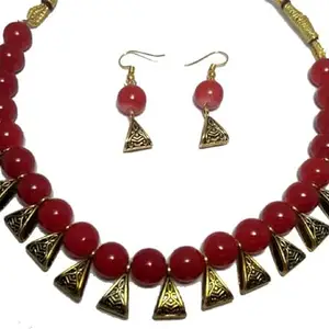 WORLD WIDE VILLA Alloy Earring & Necklace Set For Women Pack of 1 Gold || WV_NS_044