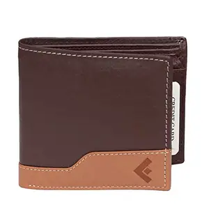 Fustaan Men Brown Casual Genuine Leather Bi-fold Wallet