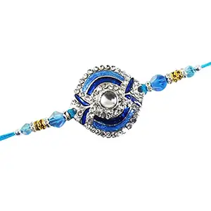 Partunay 1 Pcs Meenakari Diamond Work Rakhi Set For Brother Bhaiya Bhai Rakhi For Brother
