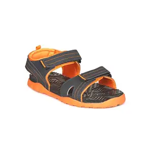 PARAGON Blot Men Stylish Velcro Sandals | Comfortable Sporty Sandals for Daily Outdoor Use | Casual Athletic Sandals with Cushioned Soles Orange