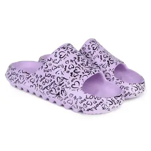 Pampy Angel Stylish Love Women's Flip Flops Slides Back Open Household Comfortable Slippers Purple,39 (Euro)