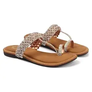 DRAG THE DEALS Women’s Casual Flat Sandals – Durable TPR Sole, Soft Footbed, Stylish Everyday Wear