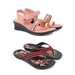 Women's Comfortable Sandal,Casual Lightweight Sandal for Everyday Wear | (Combo 2)-1959-O22-6