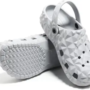 Richmen Clogs for Men Classic Casual Sandals with Adjustable Back Strap Anti-Skid Lightweight Flip-Flop Slipper for Men's & Boy's (C Grey, UK Footwear Size System, Adult, Men, Numeric, Medium, 9)