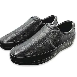 EL ADOR Black Synthetic Leather Derby Formal Shoe's for Men (Black, 10)