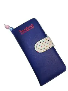 don cavalli Cute Blue Multi Layer Folded Wallet for Money Card Key etc Inside Colourful Dot Pattern Girls Blue