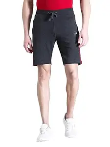 CROCODILE Men Solid Slim Fit Track Shorts | Mid Rise | Drawstring Waist | Above Knee Length | Casual Sports Lounge Shorts