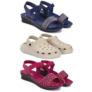 Women's Comfortable Sandal,Casual Lightweight Sandal for Everyday Wear | BT-(3-COMBO)-1935-OO1-1934-6-EURO-37