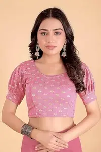 APPERA "WEAR TO SHINE" APPERA Gota Patti Readymade Short Sleeve Ethnic Saree Blouse | Round Neck Designer Blouse for Women