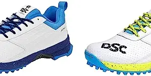 DSC Jaffa 22 Cricket Shoes for Men and Boys UK-10 White/Lime-Yellow & DSC Jaffa 22 Cricket Shoes for Men and Boys Uk-10 White-Navy