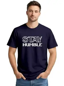 ENCIGER Men’s Printed Cotton T-Shirt | Graphic Casual Tee Round Neck Half Sleeve | Trendy Regular Fit Summer Wear
