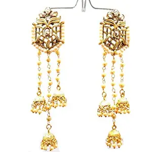 Style Eva Jewellery Gold Plated Fancy Earrings for Girls and Women(8-12 cm long) 3Chain1