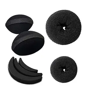 StayBuy™ Pack of 07 Useful Hair Accessories Hair Puff Maker Bnana Bumpits Hair Dount Hair Styling Tool For Women/Girls