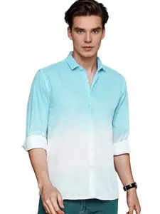 IndoPrimo Men's Cotton Casual Solid Shirt for Men Full Sleeves (Small, Rama)