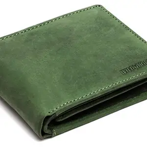 WildHorn Men's RFID Protected Leather Wallet (Green Hunter)