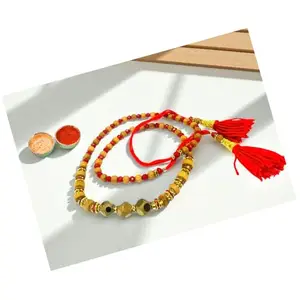 Evisha Rudraksh Double Wrap Rakhi For Brother Boys -Rud-006 rakhi combo Set || bhaiya bhabhi gifts