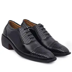 fasczo-Classy Pair of Men's Height Increasing Formal Lace-up Shoes Black
