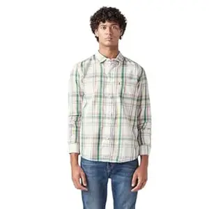 Levi's Men's Checked Slim Fit Shirt White