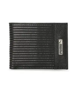 Puma Unisex-Adult Leather Embossed Wallet, Black (9105601)