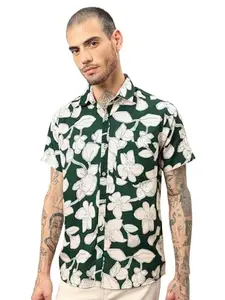 Beyoung Half Sleeve Flower Hawaiian Shirt for Men Multicolour
