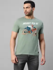 Royal Enfield Graphic Cotton Regular Fit Men's T-Shirt (Green, Medium)