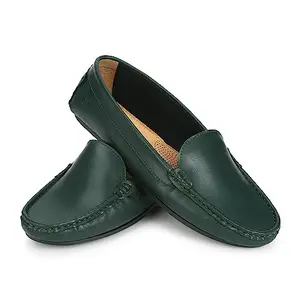 YOHO Bliss Comfortable Slip On Formal Loafer for Women | Stylish Fashion Moccasins Range | Cushioned Footbed Finish | Flexible | Style & All-Purpose | Formal Office Wear Shoe Olive