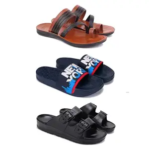 DRACKFOOT Men's Sandals | Lightweight Wear| Stylish & Easy to Wear For Men's GR-SAN-(3-COMBO)-3151-1587-3115-6