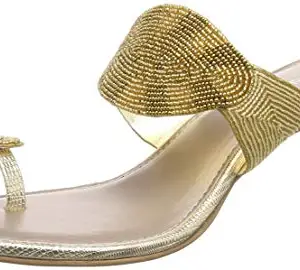 Bata Women Merigold Toering Gold Slippers-5 UK (6718925)