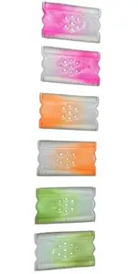 Decorative Hair Combs for lies remover for women, Multi-Colour Gradient Design, 6 Pack, Pink Orange Green kanghi for lies remover for girls